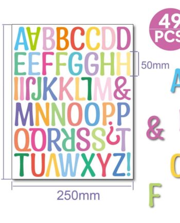 Alfabet   Wallsticker   Med   Farverige   Bogstaver    Store   Bogstaver    A   Til   Z