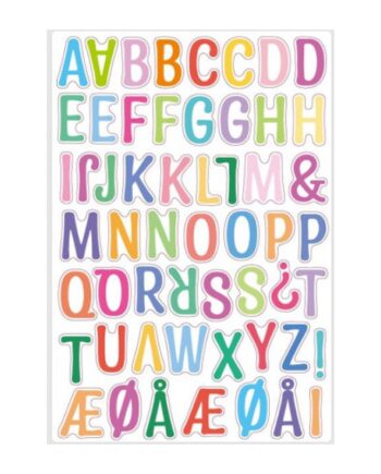 Alfabet   Wallsticker   Med   Farverige   Bogstaver    Store   Bogstaver    A   Til   å