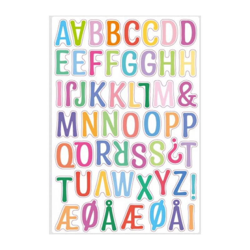 Alfabet   Wallsticker   Med   Farverige   Bogstaver    Store   Bogstaver    A   Til   å