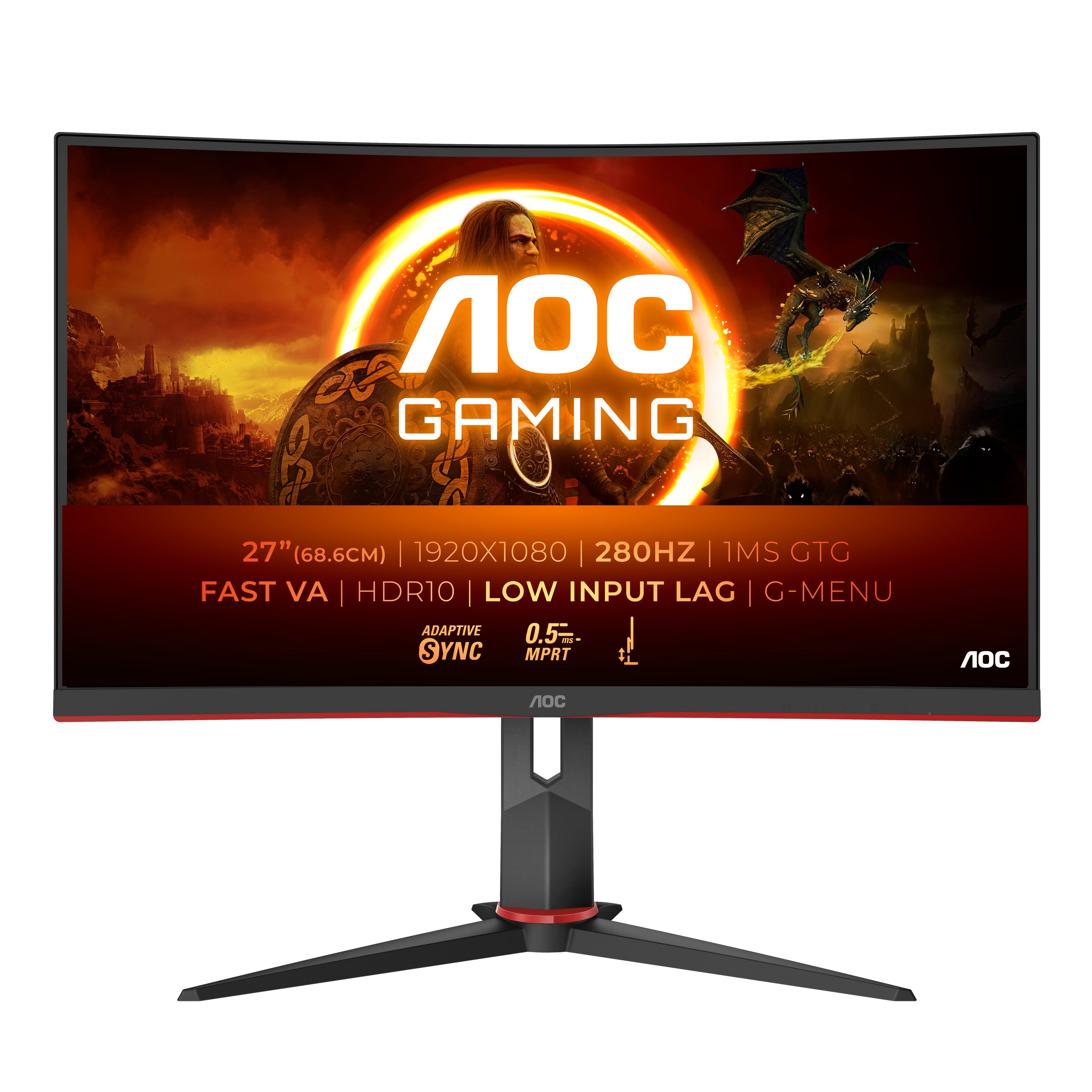 Aoc   G2   C27g2z3   Bk   Computerskærm   68       Cm    27    1920   X   1080   Pixel   Fuld   Hd   Led   Sort    Rød