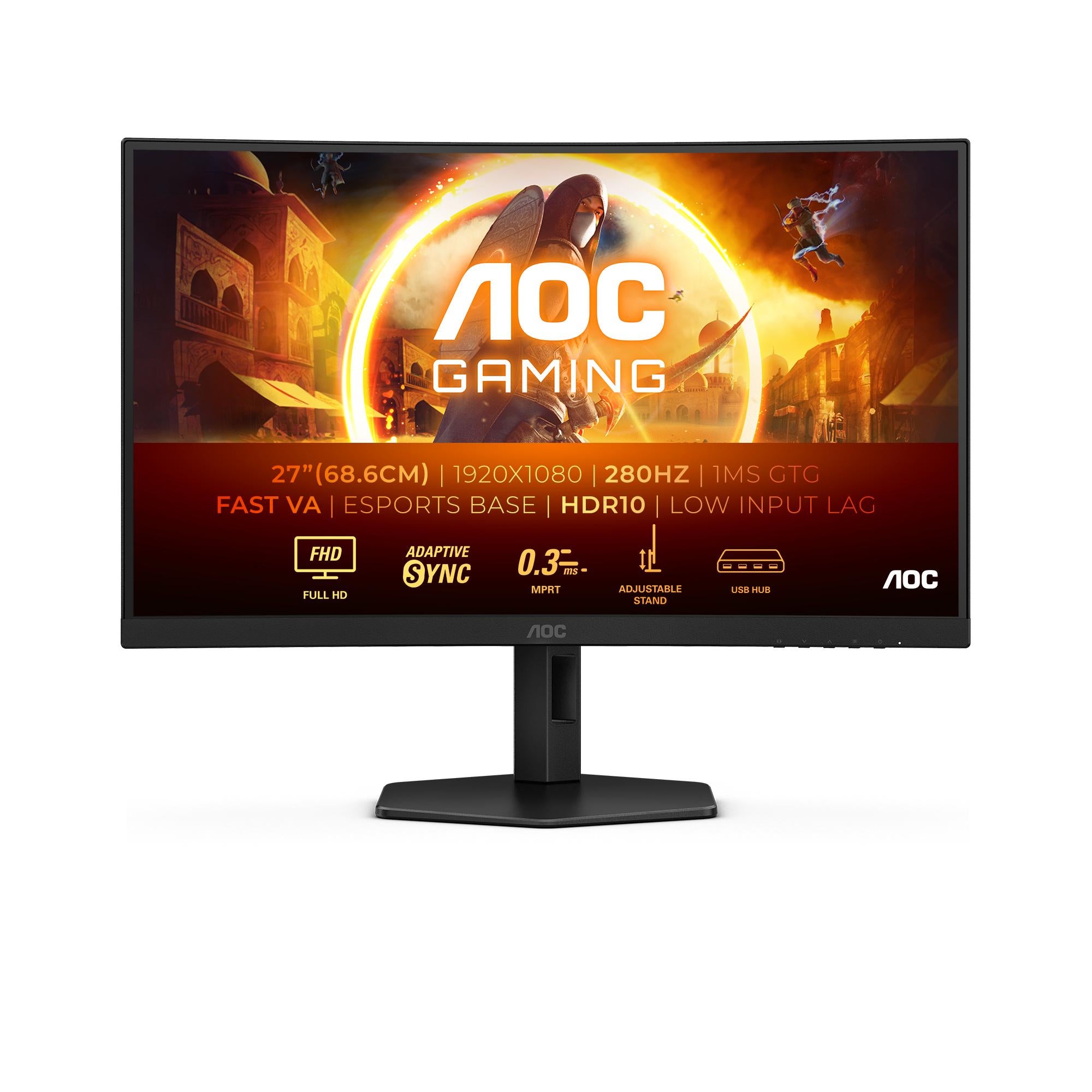 Aoc   Gaming   C27g4zxu   27   Quot    Fhd   Curved   Skærm   280hz   Geekd   Dk