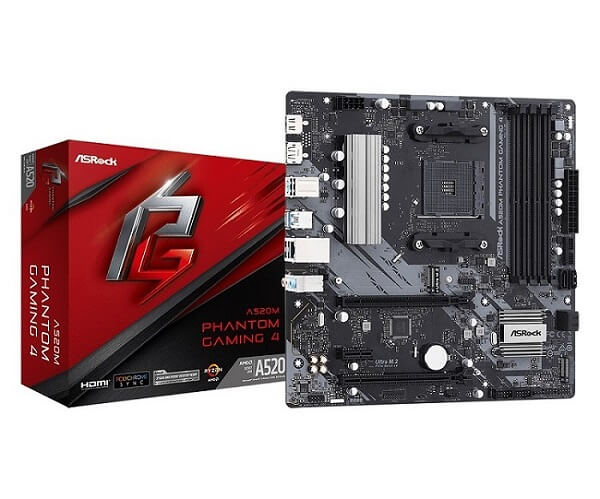 Asrock   A520m   Phantom   Gaming       Matx   A520   Bundkort -  Am4   Bundkort   Geekd   Dk