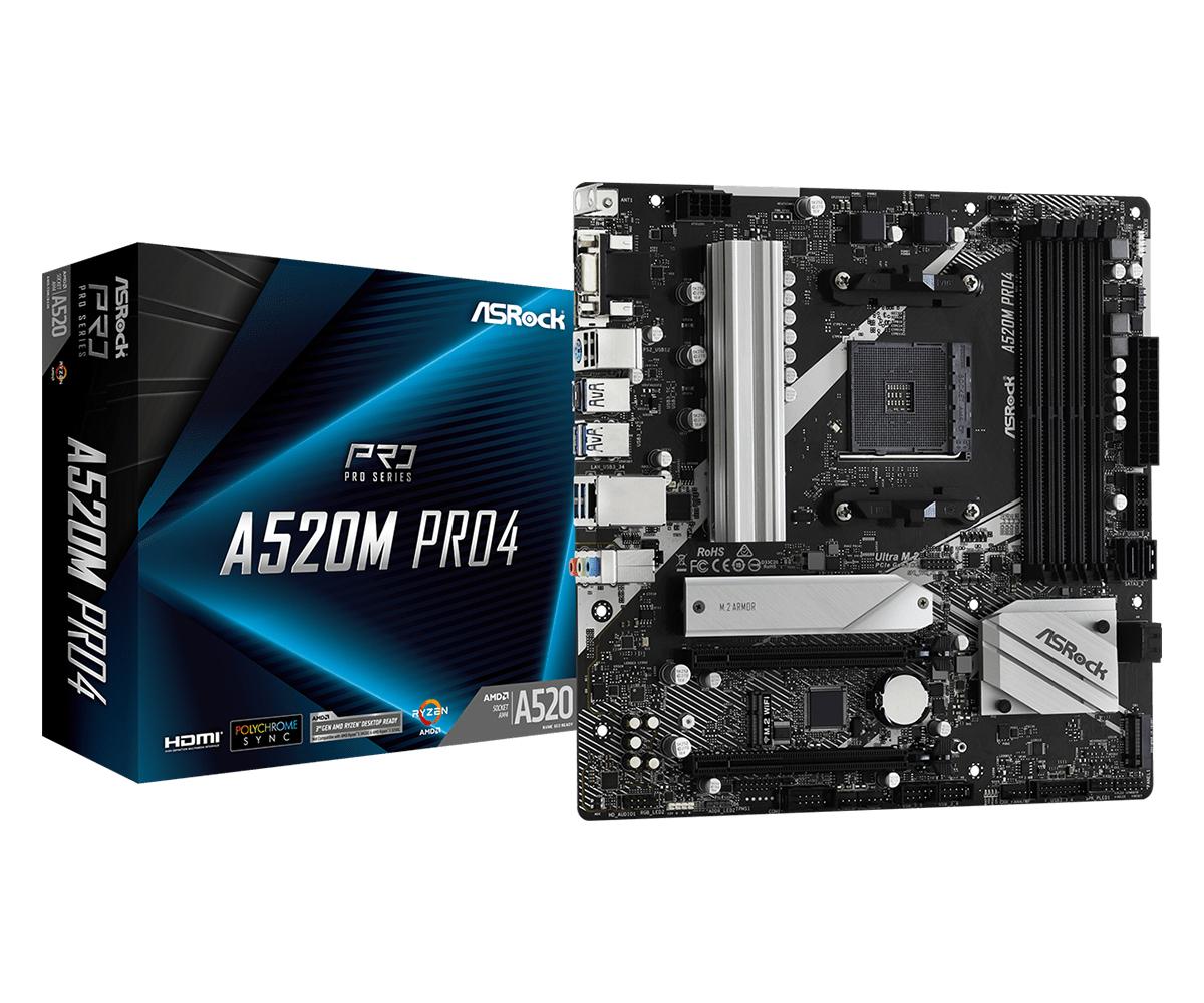 Asrock   A520m   Pro4   Micro - Atx   Am4   Amd   A520   Bundkort   Geekd   Dk