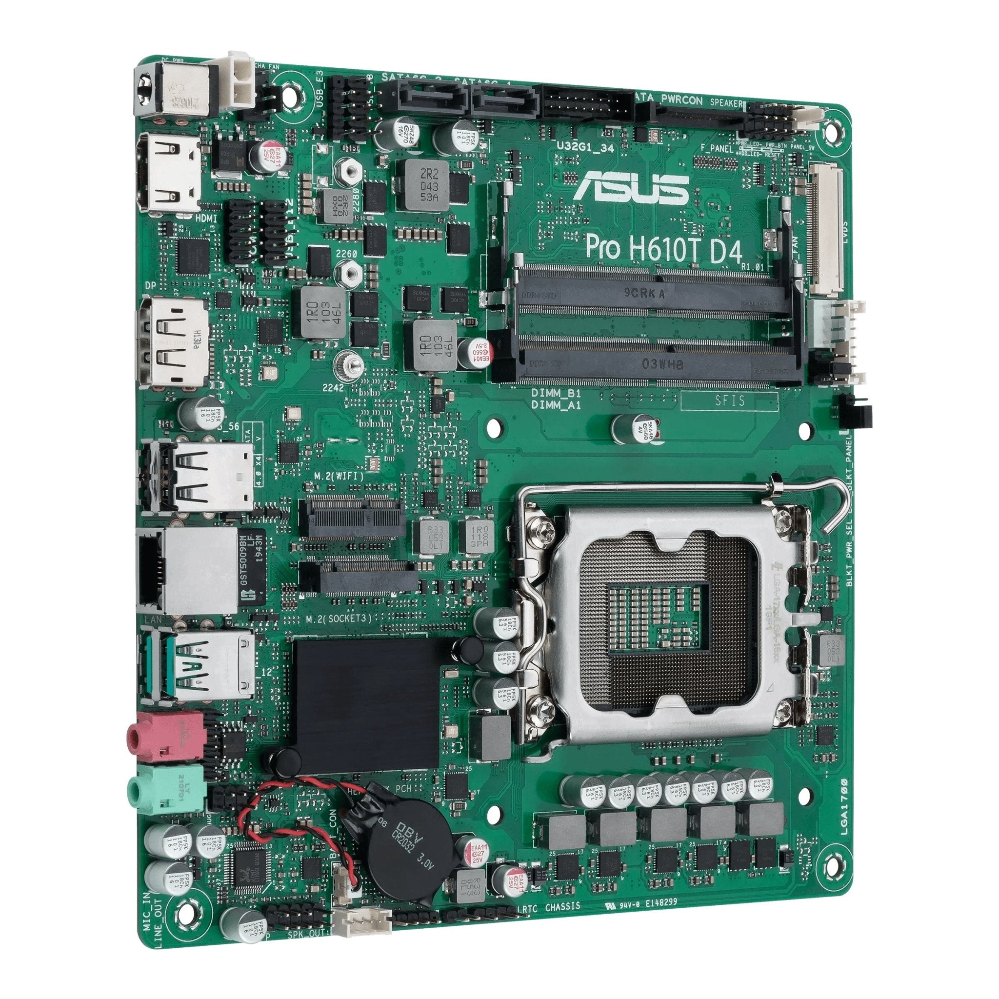 Asus   Pro   H610t   D4 - Csm    Thin   Mini - Itx    H610    Lga   1700    Ddr4    Bundkort