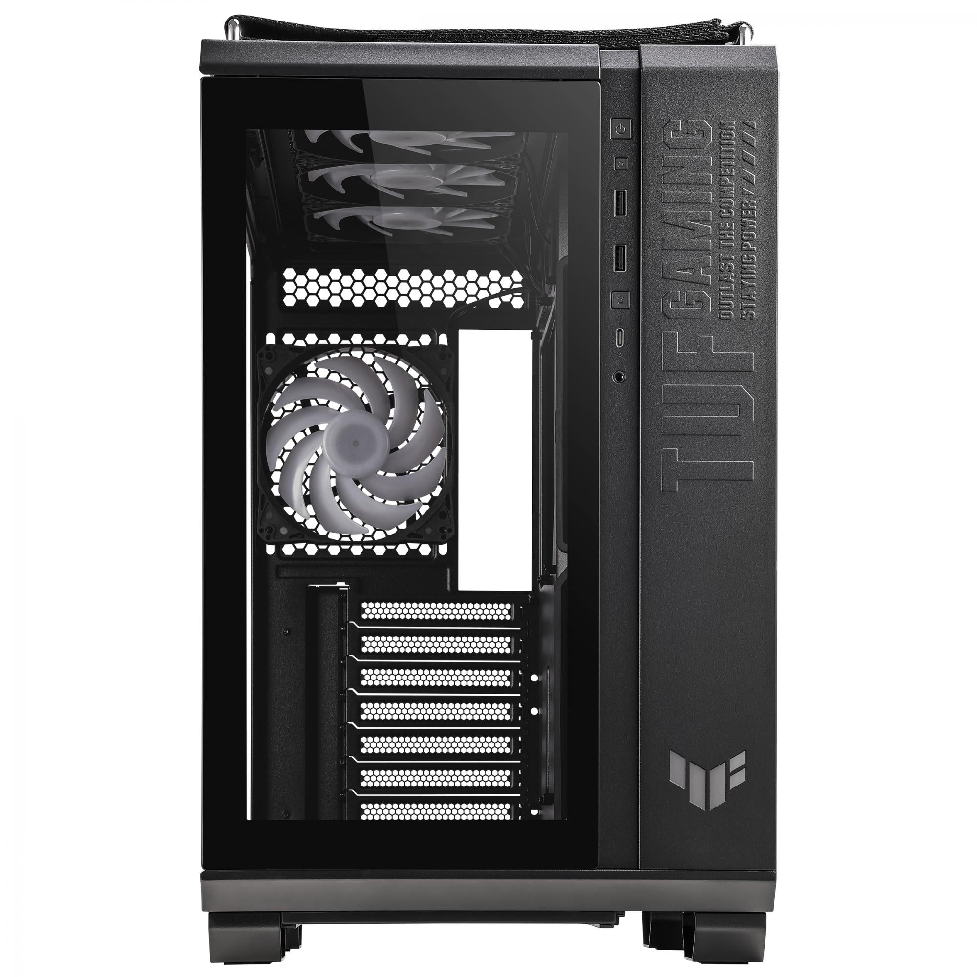 Asus   Tuf   Gaming   Gt502   Plus   Tempered   Glass   Dual   Chamber   Case   Black   W    4x120mm   Pre - Installed   Argb   Fans   Kabinet   Geekd   Dk