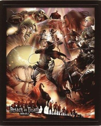 Attack   On   Titan :  Season       Wall   Art   3d   Framed   26x20cm