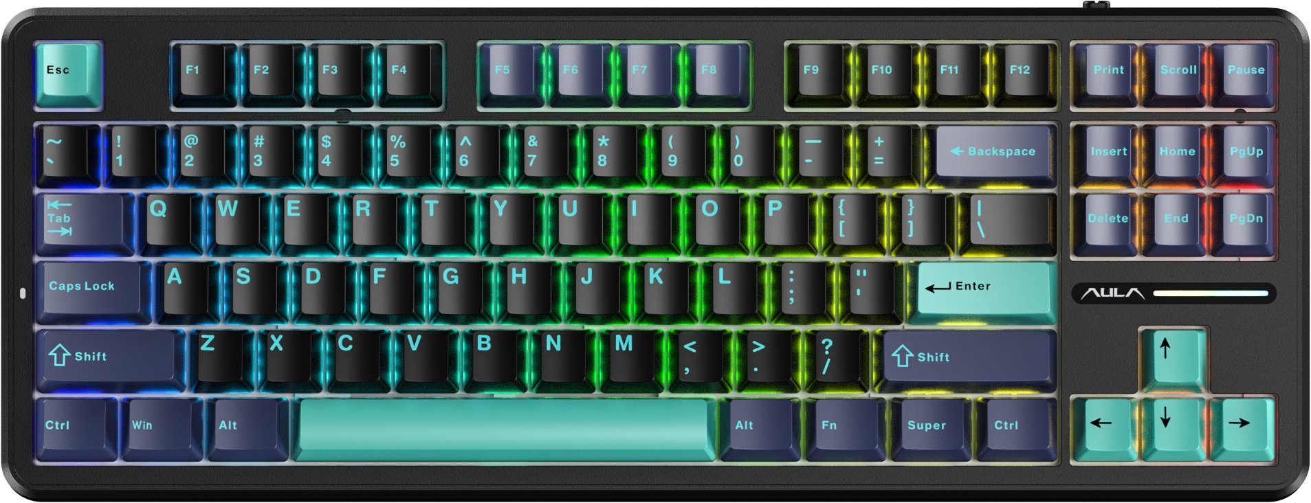 Aula   F87   Pro   Graywood   V4   Gaming   Tastatur   Geekd   Dk