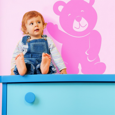 Bamse   Vinker   Wallsticker   Af   Anline   Ruby    36x48   Cm