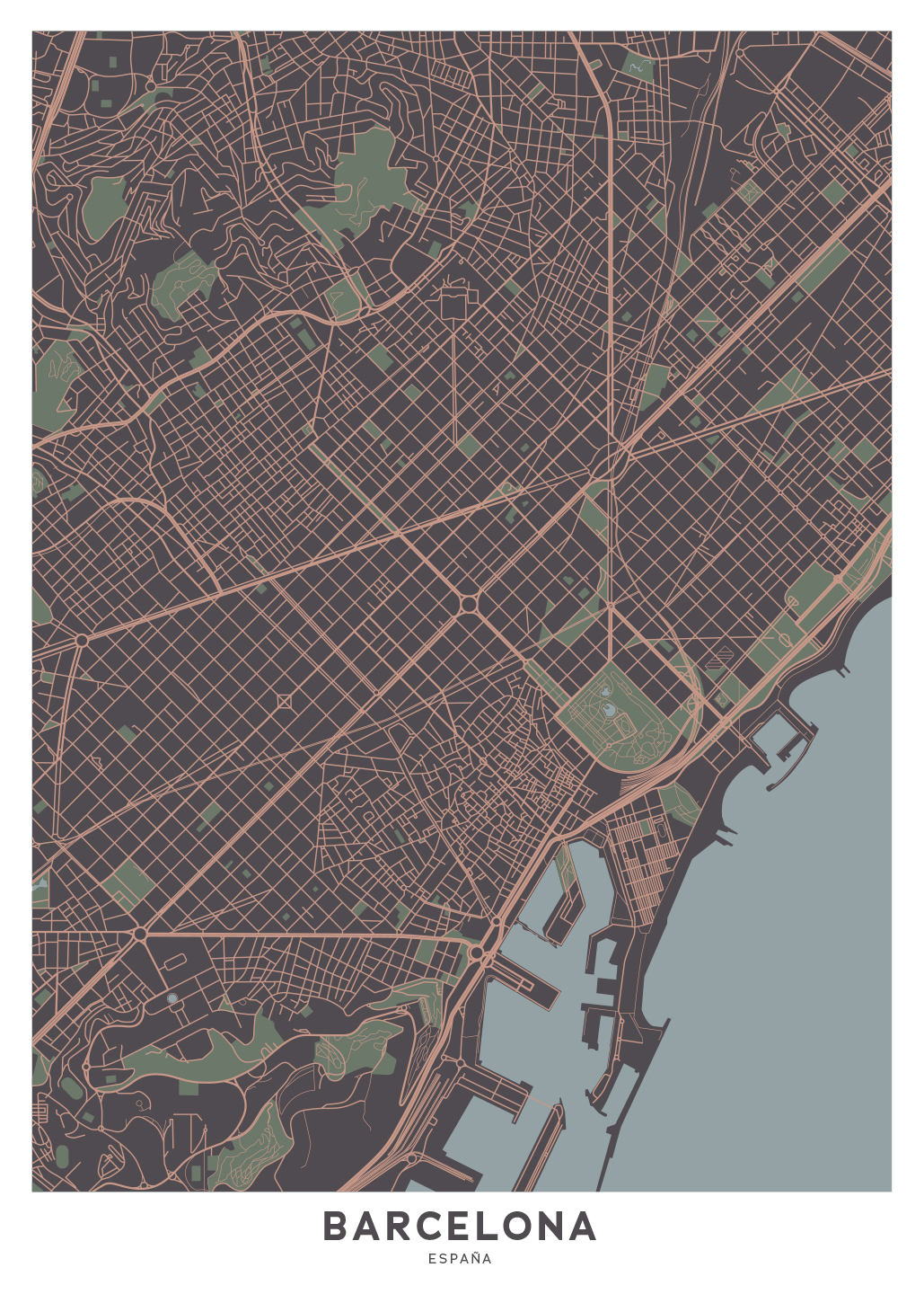 Barcelona   Kort   Af   Illux