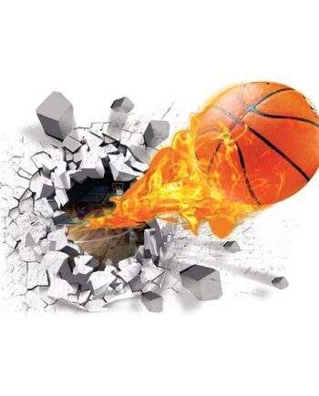 Basketball   Wallsticker    Hul   I   Væggen    70x50cm