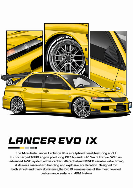 Bil   Plakat   100   Mitsubishi   Lancer   Evo   Ix