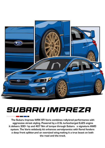 Bil   Plakat   115   Subaru   Impreza   Wrx   Sti