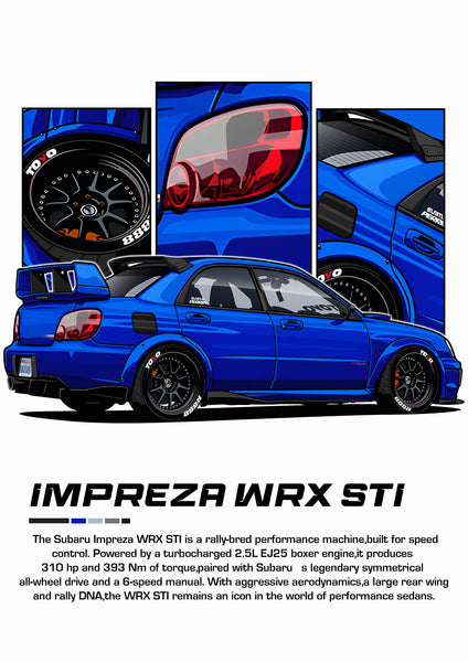 Bil   Plakat   116   Subaru   Impreza   Wrx   Sti