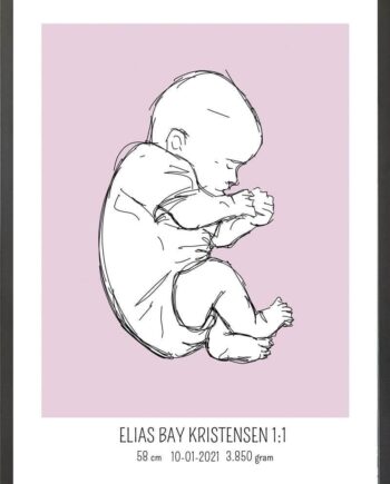 Birth Poster   Fødselsplakat  :  Fosterstilling Blå