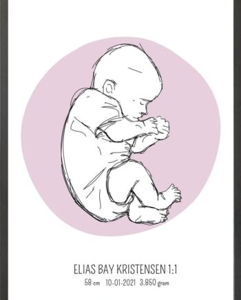 Birth Poster   Fødselsplakat  :  Fosterstilling Blå