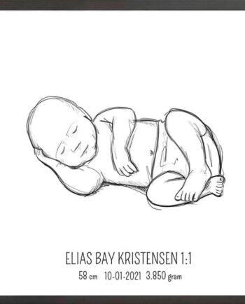 Birth   Poster     Fødselsplakat     :     Liggende   Blå