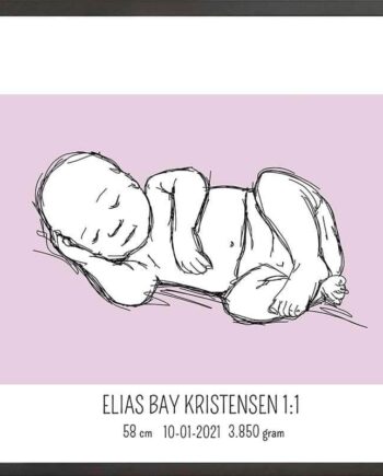 Birth   Poster     Fødselsplakat     :     Liggende   Blå