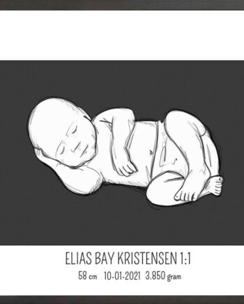 Birth   Poster     Fødselsplakat     :     Liggende   Blå