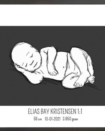 Birth   Poster     Fødselsplakat     :     Liggende   Blå