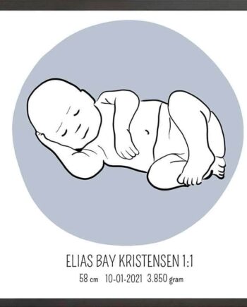 Birth   Poster     Fødselsplakat     :     Liggende   Blå