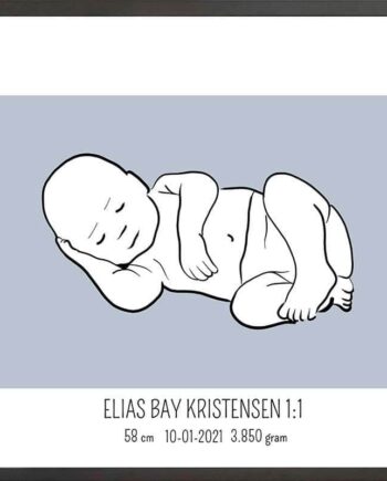 Birth   Poster     Fødselsplakat     :     Liggende   Blå