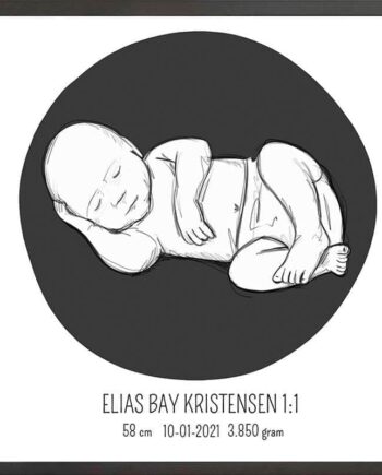 Birth   Poster     Fødselsplakat     :     Liggende   Blå