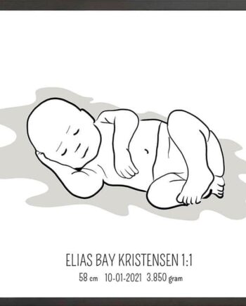 Birth   Poster     Fødselsplakat     :     Liggende   Blå