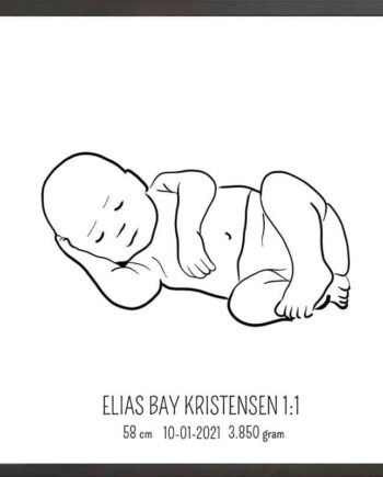 Birth   Poster     Fødselsplakat     :     Liggende   Blå
