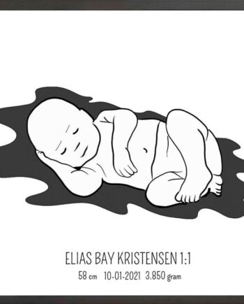 Birth   Poster     Fødselsplakat     :     Liggende   Blå