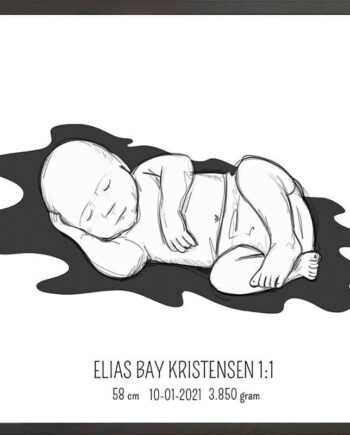 Birth   Poster     Fødselsplakat     :     Liggende   Blå