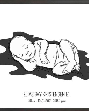 Birth   Poster     Fødselsplakat     :     Liggende   Blå