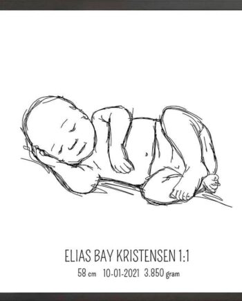 Birth   Poster     Fødselsplakat     :     Liggende   Blå