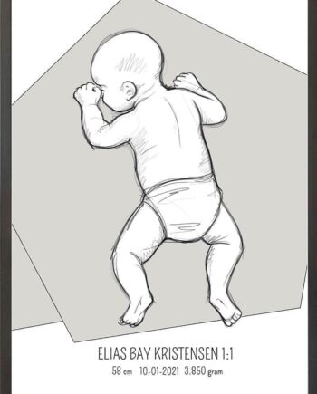 Birth Poster   Fødselsplakat  :  På Maven Blå