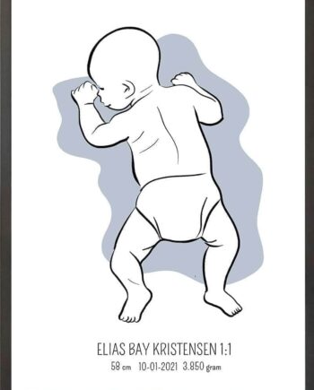 Birth   Poster     Fødselsplakat     :     På   Maven   Blå