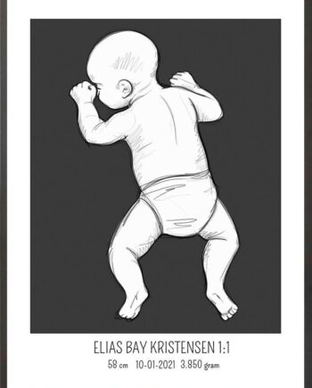 Birth Poster   Fødselsplakat  :  På Maven Lyserød
