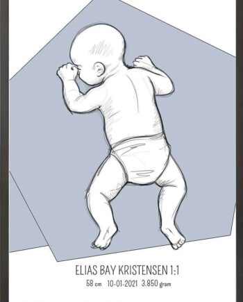 Birth Poster   Fødselsplakat  :  På Maven Lyserød