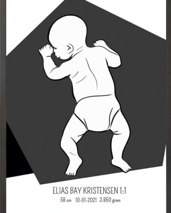Birth Poster   Fødselsplakat  :  På Maven Lyserød