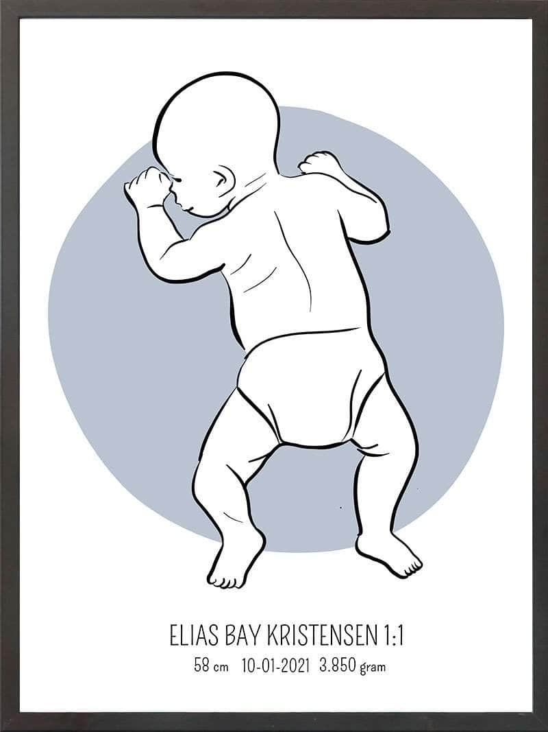 Birth Poster Fødselsplakat : På Maven Lyserød