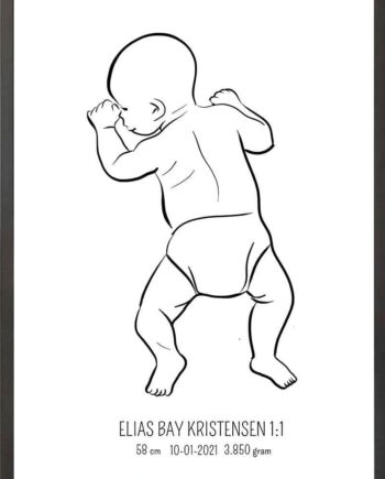 Birth Poster   Fødselsplakat  :  På Maven Lyserød