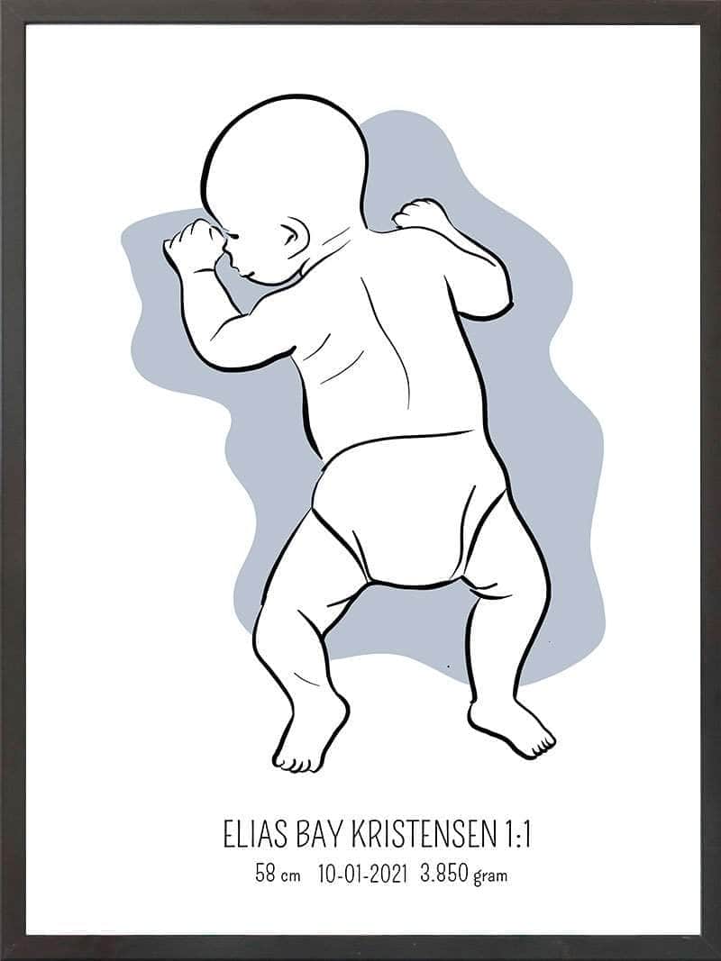 Birth Poster Fødselsplakat : På Maven Lyserød
