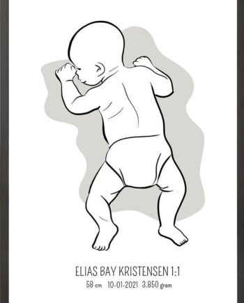 Birth Poster   Fødselsplakat  :  På Maven Lyserød