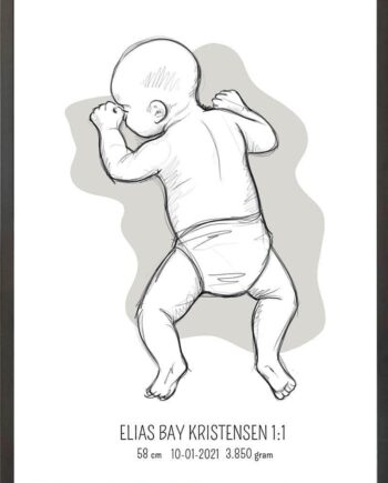 Birth Poster   Fødselsplakat  :  På Maven Lyserød