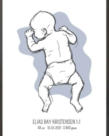 Birth Poster   Fødselsplakat  :  På Maven Lyserød