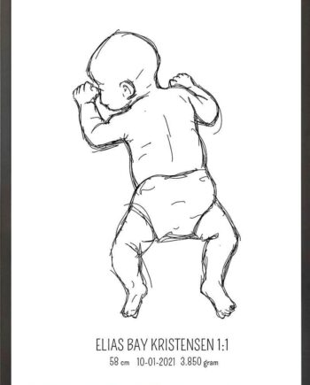 Birth Poster   Fødselsplakat  :  På Maven Lyserød
