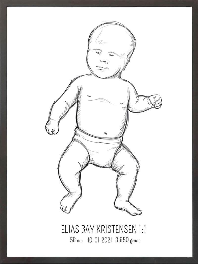 Birth Poster Fødselsplakat : Tumling Blå