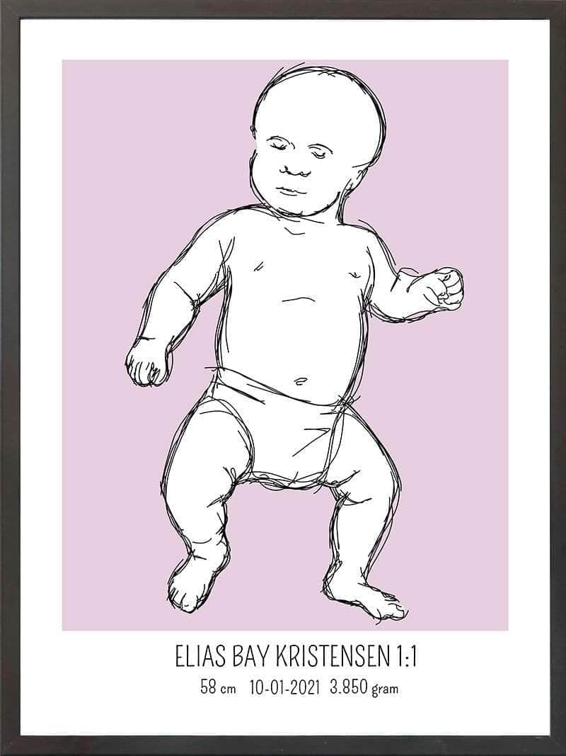Birth Poster Fødselsplakat : Tumling Blå