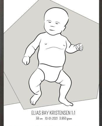 Birth Poster   Fødselsplakat  :  Tumling Blå