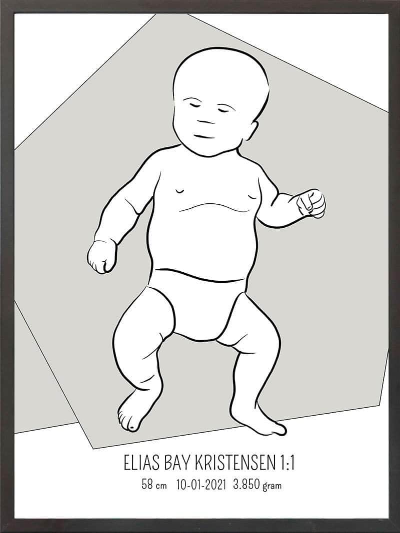 Birth Poster Fødselsplakat : Tumling Blå