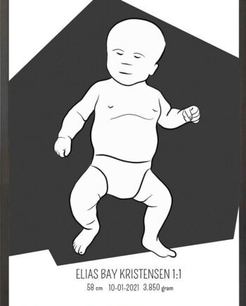Birth Poster   Fødselsplakat  :  Tumling Blå