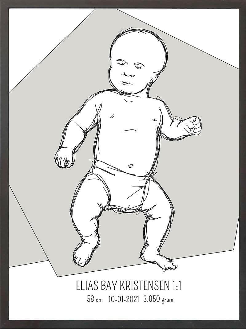 Birth Poster Fødselsplakat : Tumling Blå